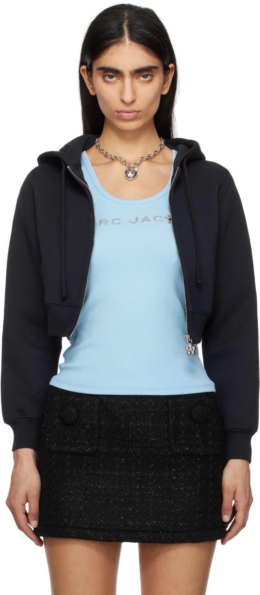 Dukserice Marc Jacobs Marc Jacobs Charm Cropped Hoodie Crna | 2S5RTP086C06