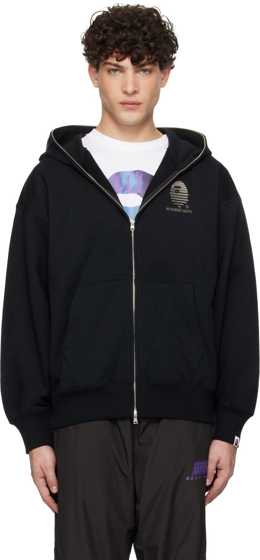 Dukserice BAPE Relaxed Fit Full Zip Hoodie Crna | 001ZPK701002L