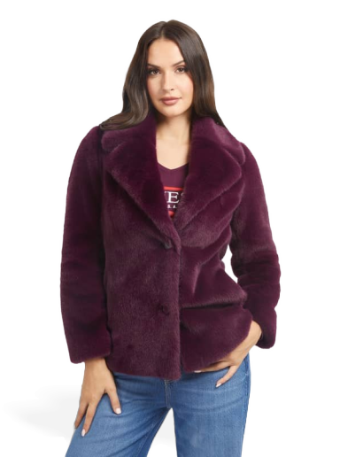 Jakna GUESS Faux Fur Tamnocrvena | W3BL57WFSI0