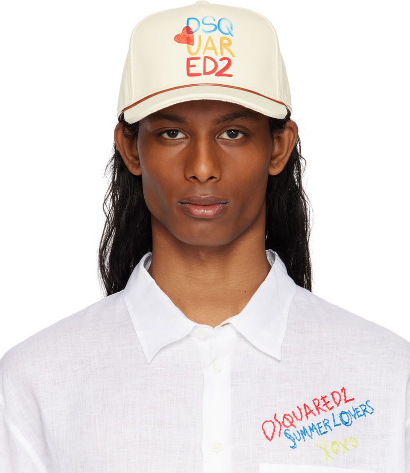 Kapa DSQUARED2 Dsquared2 'Summer Lovers' Baseball Cap Bijela | BCM0920-00300001-5089