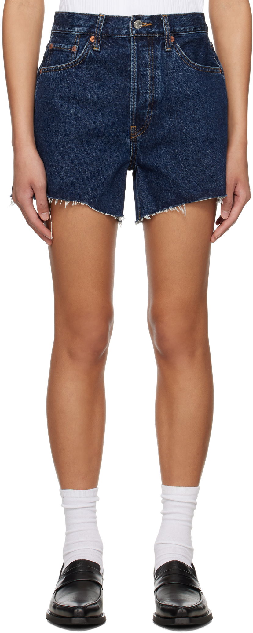 Kratke hlače RE/DONE Re/Done 90s Low Slung Denim Shorts Plava | 141-04W9LOSLG