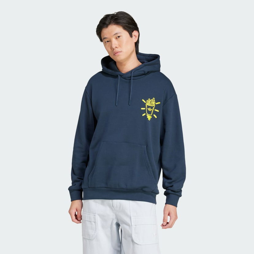 Dukserice adidas Performance Q12 Street Burger Hoodie Plava | JN5694