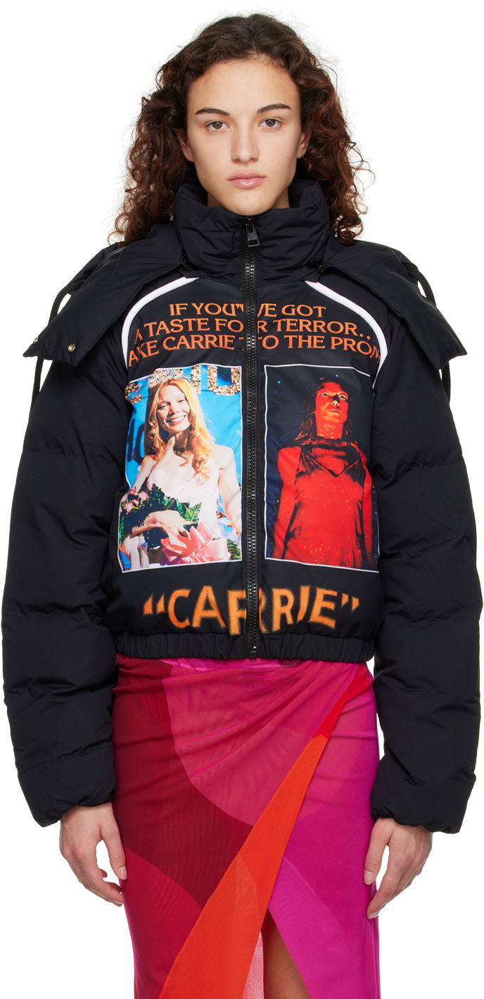Pernata jakna JW Anderson Black Poster Puffer Jacket Crna | JK0202-PG0994