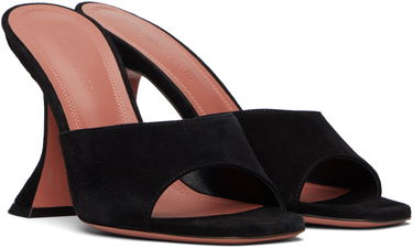Njega cipela Amina Muaddi Amina Muaddi Lupita Suede Heeled Sandals Crna | LUPITA SLIPPER CL SUEDE, 3