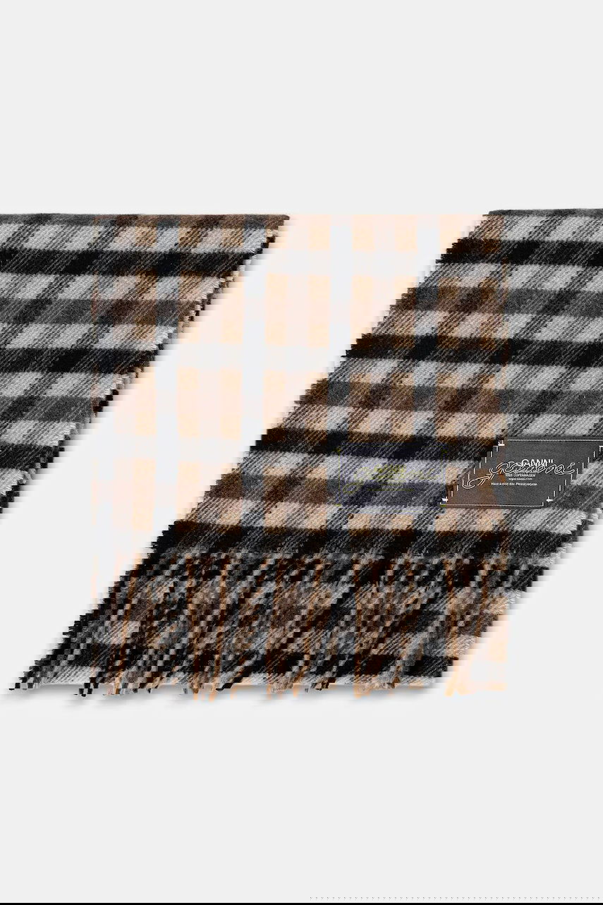 Šal GANNI Graphic Wool Checked Scarf Višebojno | A6668, 1