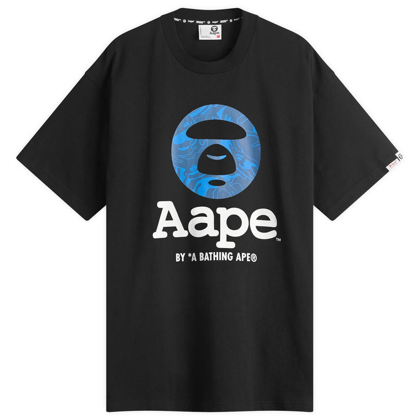 Majica kratkih rukava AAPE by A Bathing Ape AAPE OG Moonface T-Shirt, Size Large Crna | AAPTEM1641XX-BLK