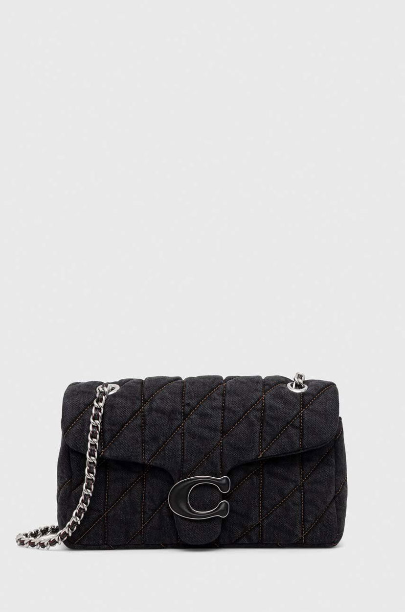 Ručna torbica Coach Coach Quilted Denim Shoulder Bag Crna | CR704