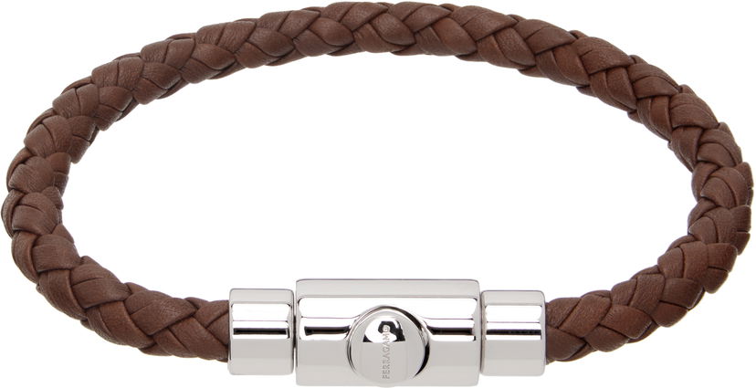 Narukvica FERRAGAMO Leather Bracelet Smeđa | 703873