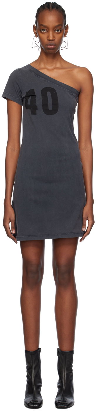 Haljina Courrèges One Shoulder Number Graphic Minidress Siva | 124JRO363JS0109