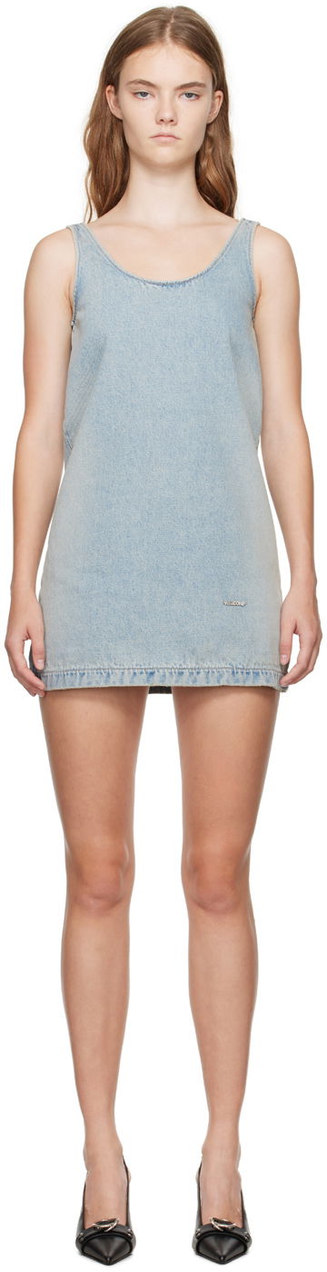 Haljina We11done We11done Faded Denim Mini Dress Plava | WD-DO2-24-358-W-SK