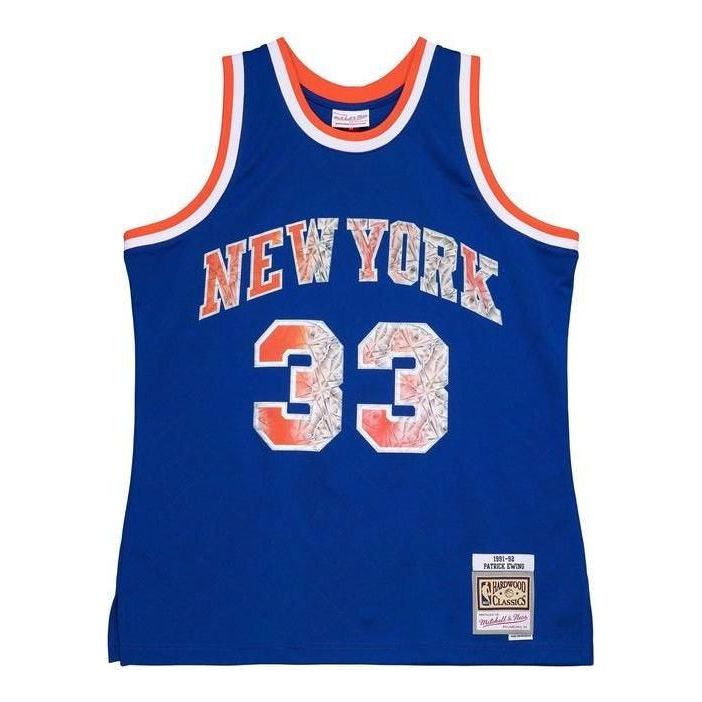 Majica bez rukava Mitchell & Ness Mitchell & Ness NBA New York Knicks 'Patrick Ewing 33' Jersey Plava | SMJY1202-NYK91PEWBLUE