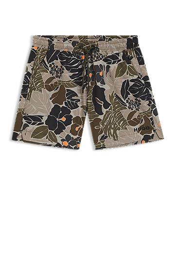 Kratke hlače BOSS Quick-Dry Printed Swim Shorts Bež | 50510061