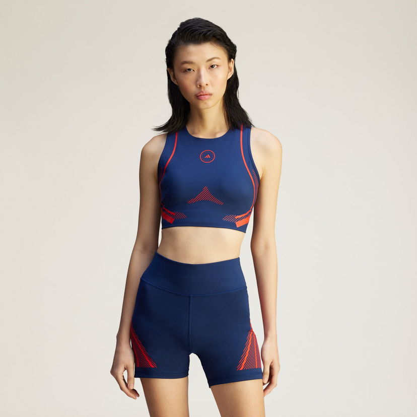 Grudnjak adidas Performance Stella McCartney TruePace Running Crop Top Tamnoplava | JJ0112