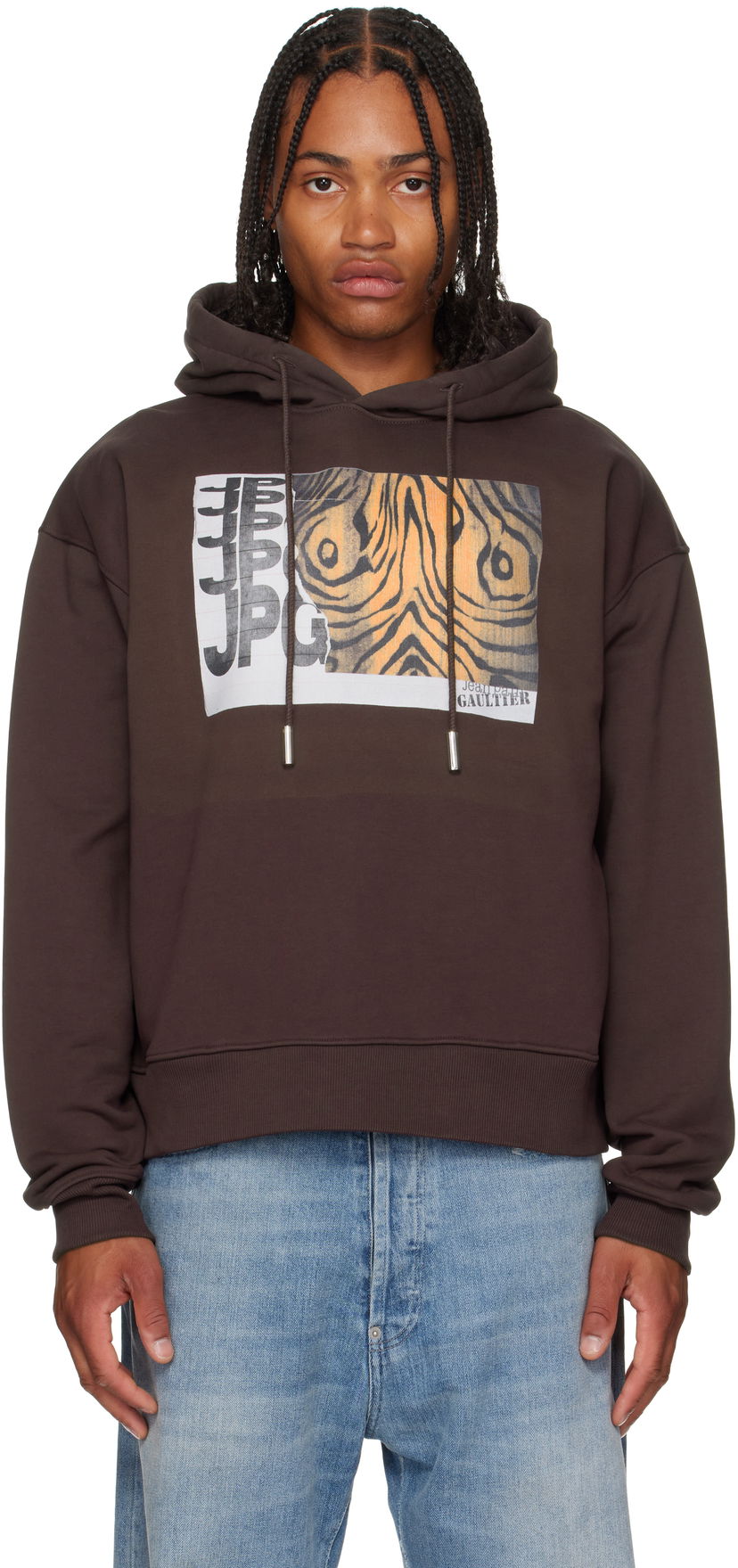 Dukserice Jean Paul Gaultier Jean Paul Gaultier Printed Hoodie Smeđa | 25/03-W-TO296-J003-710060