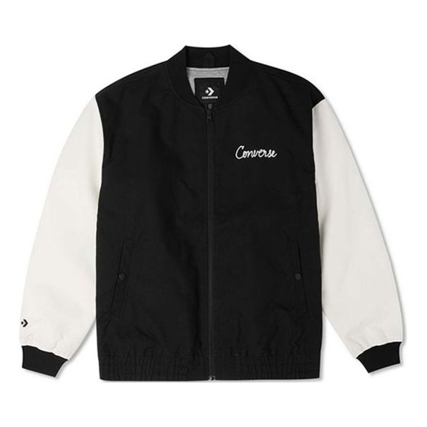 Bomber jakna Converse Chain Stitch Woven Jacket Crna | 10025514-A03