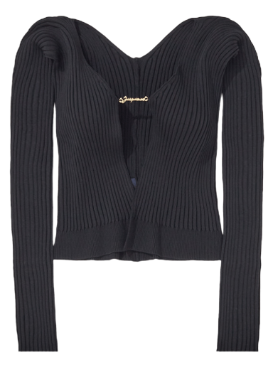 Džemper Jacquemus La Maille Pralu Longue Cardigan Crna | 223KN500 2190 990