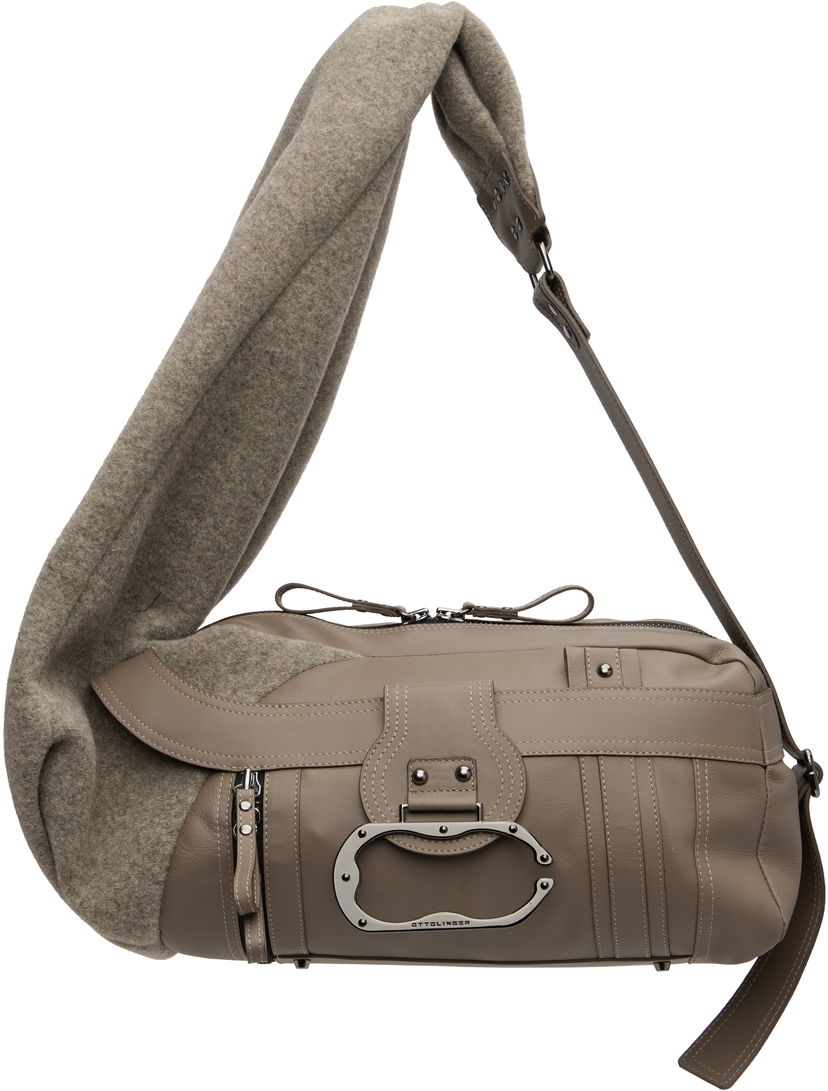 Torba za rame Ottolinger Ottolinger Wool Leather Bag Siva | 126-901526-01
