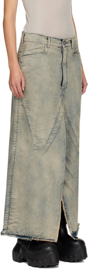 Suknja Rick Owens Rick Owens Concordians Long Slivered Denim Midi Skirt Plava | RP02E4367 DWG, 1