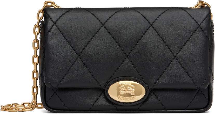 Ručna torbica Burberry Burberry Quilted Lambskin Strand Clutch Crna | 8111640