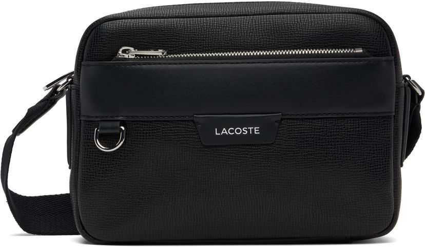 Torba za rame Lacoste Ossian Leather Reporter Bag Crna | NH5048OI_000