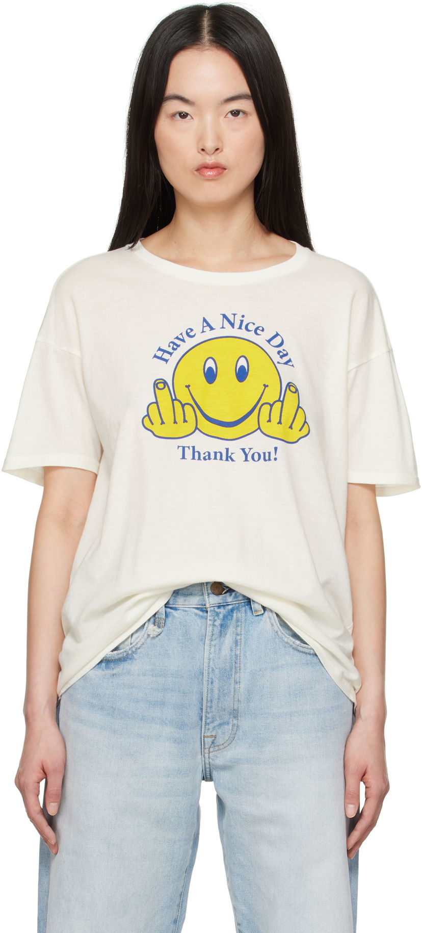 Majica kratkih rukava R13 R13 'Have A Nice Day' Relaxed T-Shirt Bijela | R13WK141-K120B