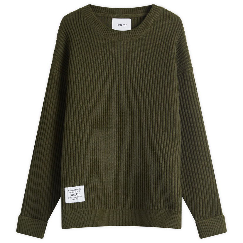 Džemper WTAPS WTAPS 06 Heavy Ribbed Knit Sweater, Size Large Zelena | 242MADT-KNM06-OLV