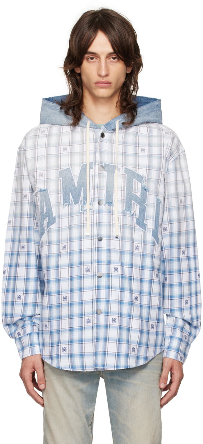 Košulja AMIRI Hooded Overshirt Plava | AMSTOS1016