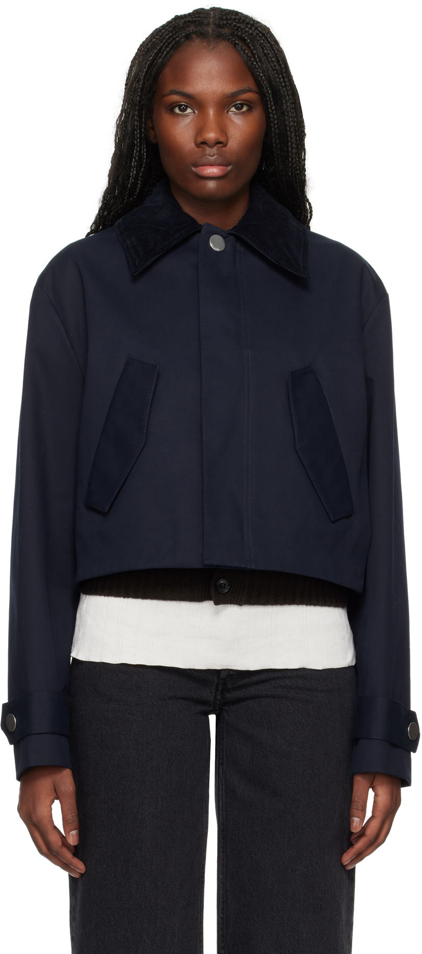 Jakna AMI Short Jacket Tamnoplava | FJK069.CO0081