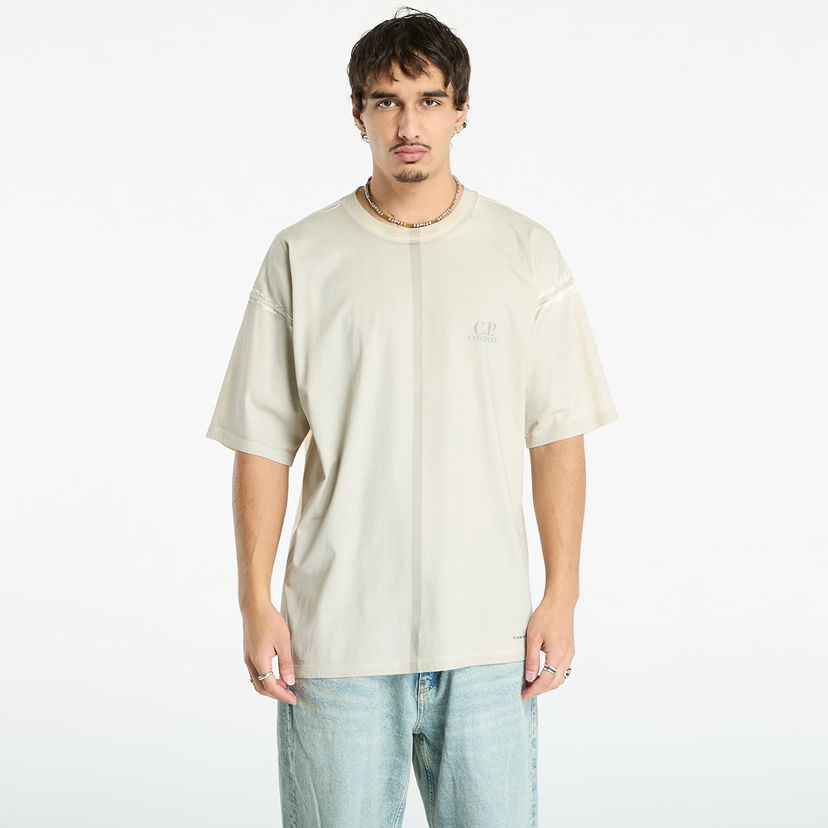 Majica kratkih rukava C.P. Company C.P. Company 24/1 Jersey Short Sleeve Printed Logo T-Shirt Bež | 19CMTS231A005431P-402