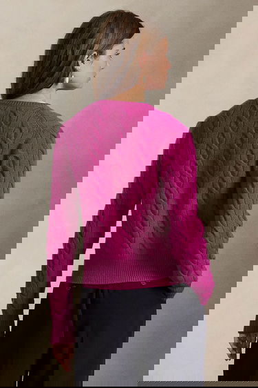 Džemper Polo by Ralph Lauren Polo Ralph Lauren Cable-Knit Cardigan Ružičasta | 211972104, 1