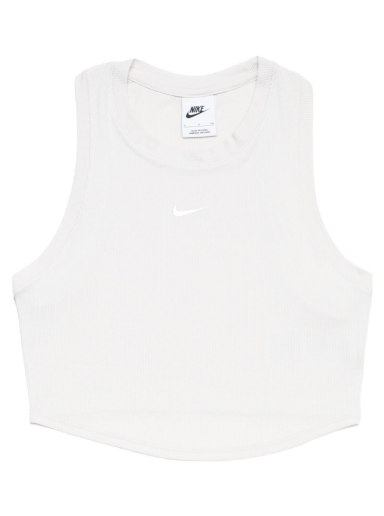 Majica bez rukava Nike Essential Ribbed Cropped Tank Top Bijela | FB8279-104