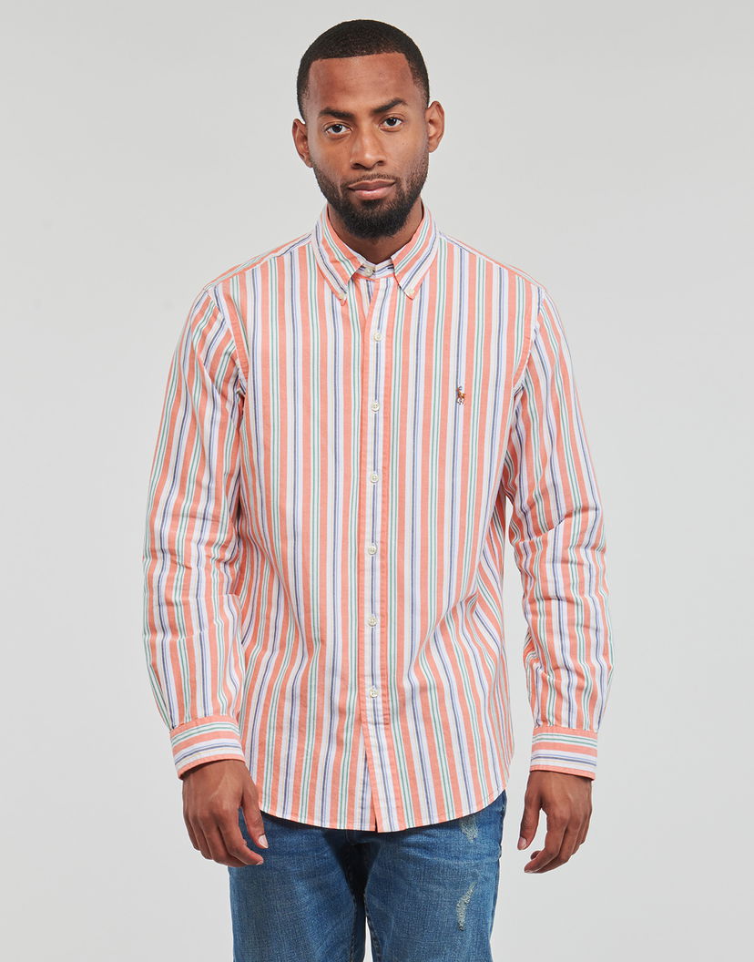Košulja Polo by Ralph Lauren Classic-Collar Striped Cotton Shirt Ružičasta | 710928920001