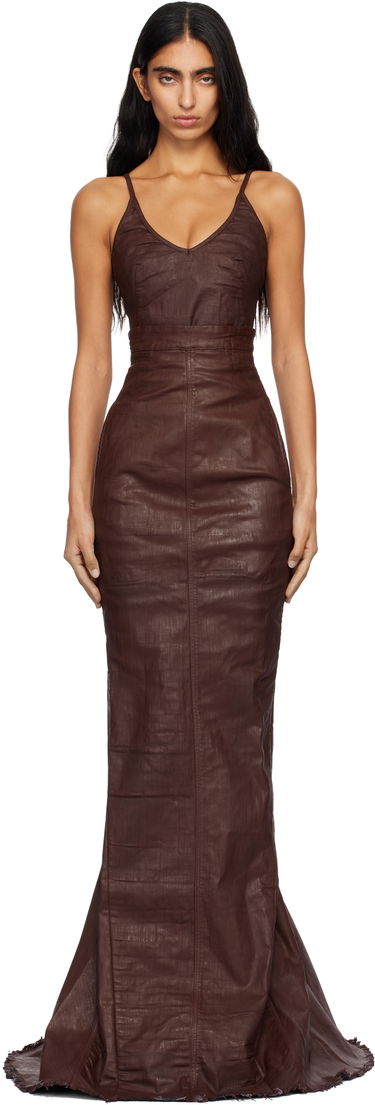 Suknja Rick Owens DRKSHDW Concordians Lido Maxi Skirt Smeđa | DS02E7344 SDSW, 0