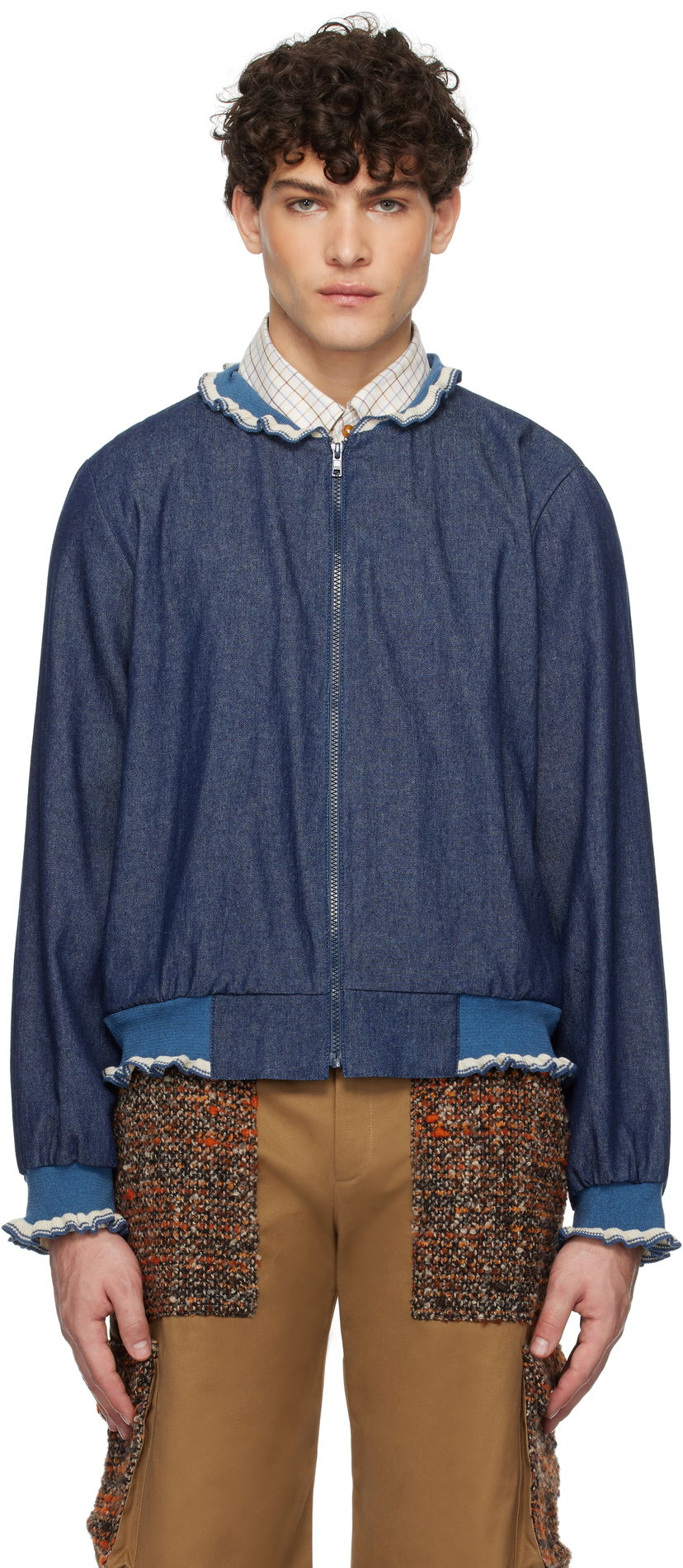 Bomber jakna Anna Sui Denim Bomber Jacket Plava | M1025J30