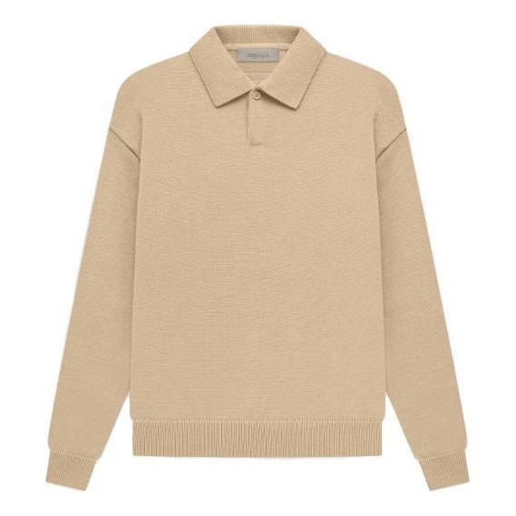 Džemper Fear of God Essentials Knit Long Sleeve Polo Bež | FOG-SS23-041