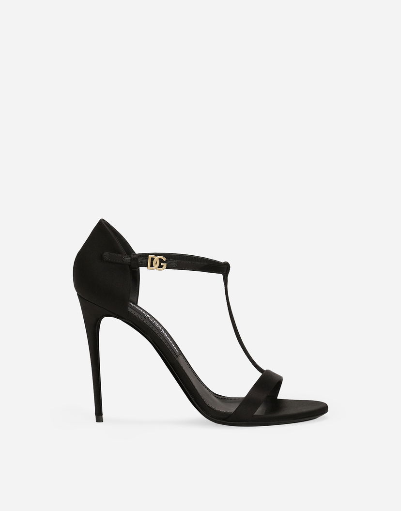 Tenisice i cipele Dolce & Gabbana Satin T-bar Sandals Crna | CR1766A763080999