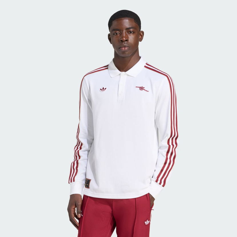 Polo majica adidas Performance Arsenal Terrace Icons Long Sleeve Polo Bijela | JM9396