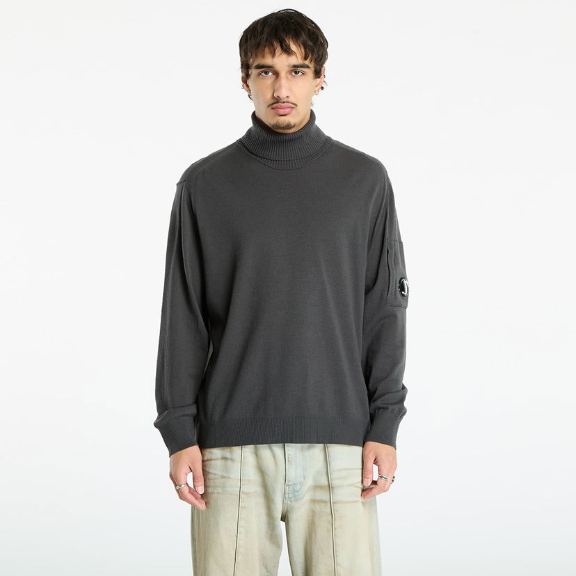 Džemper C.P. Company C.P. Company Extrafine Merino Wool Turtleneck Sweater Siva | 19CMKN035A005528A-978
