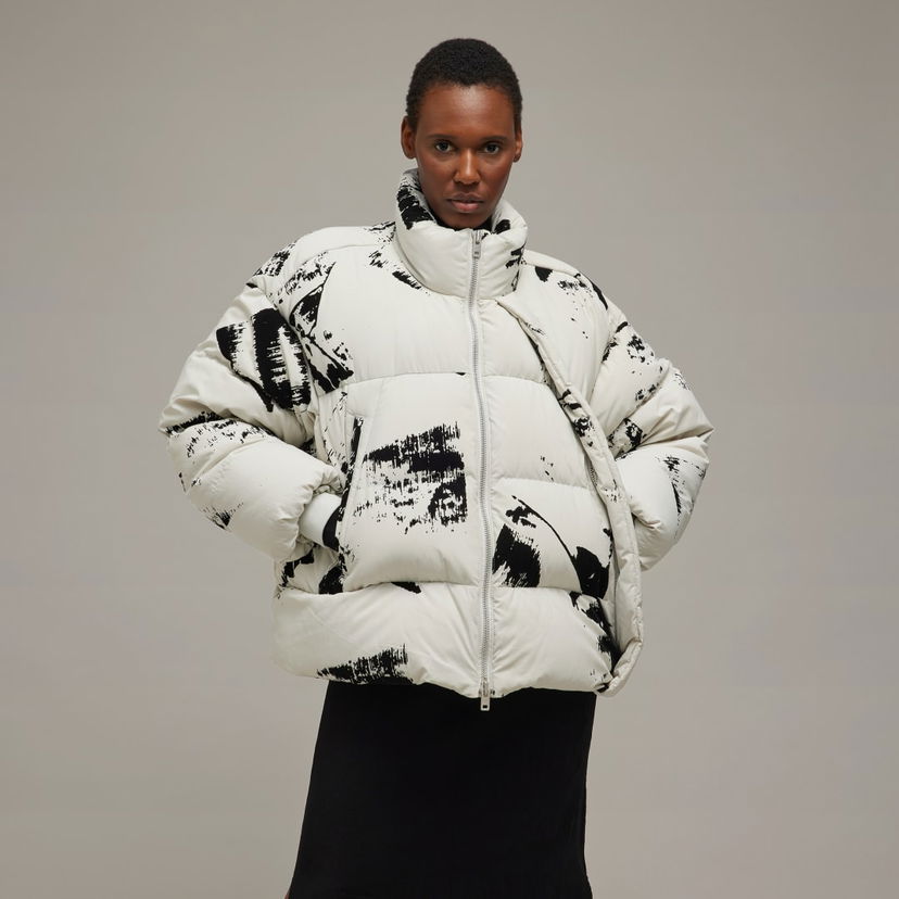 Pernata jakna Y-3 Graphic Print Puffer Jacket Bijela | IL2036