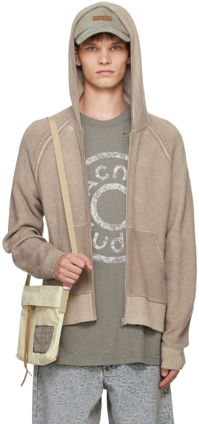 Dukserice Acne Studios Taupe Raglan Sleeve Hoodie Bež | B60330-