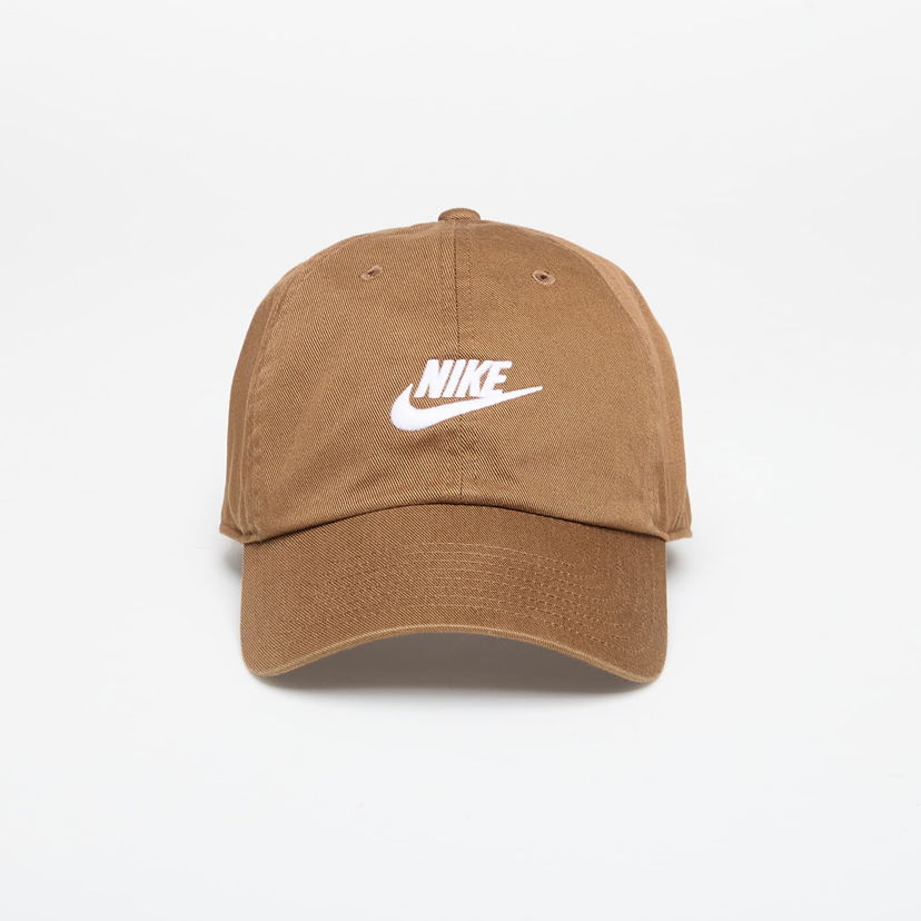 Kapa Nike Cap Club Unstructured Futura Wash Cap Mosswood Brown/ White Smeđa | FB5368-235