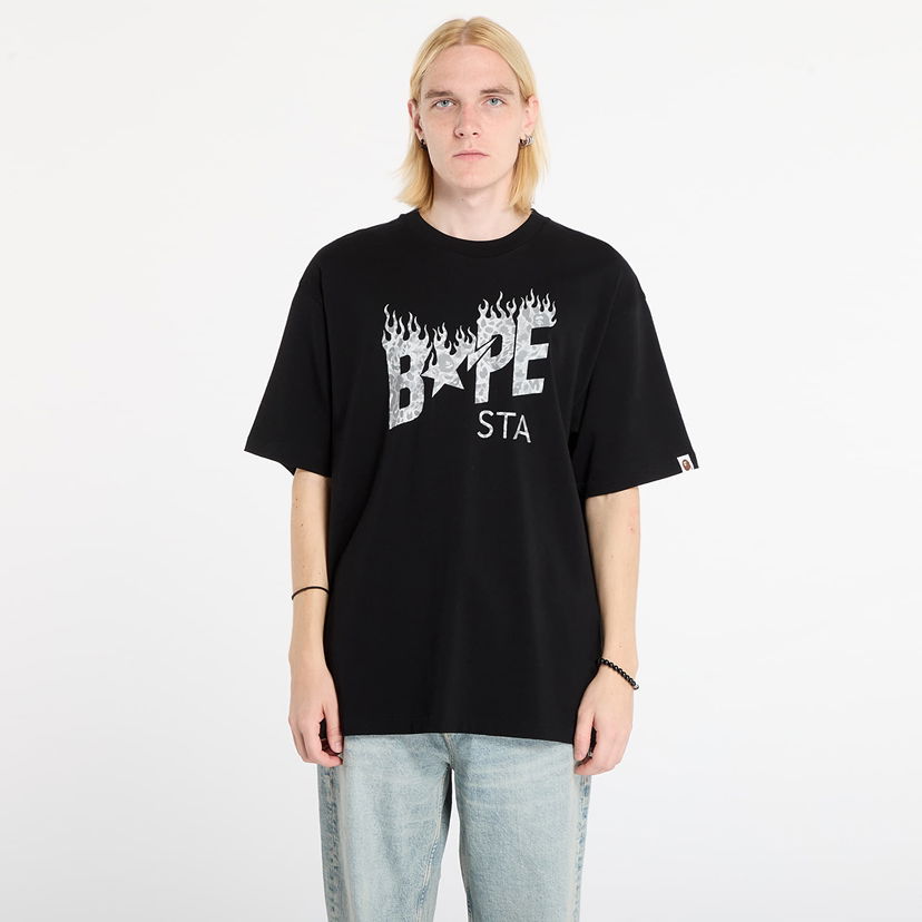Majica kratkih rukava BAPE Wild Leopard Pattern Bape Sta Logo Relaxed Fit T-shirt Crna | 001TEL801305MBLK