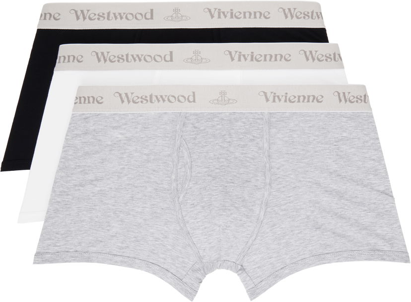 Bokserice Vivienne Westwood Three-Pack Boxers With Logo Bands Siva | 8106001G-J002Y-