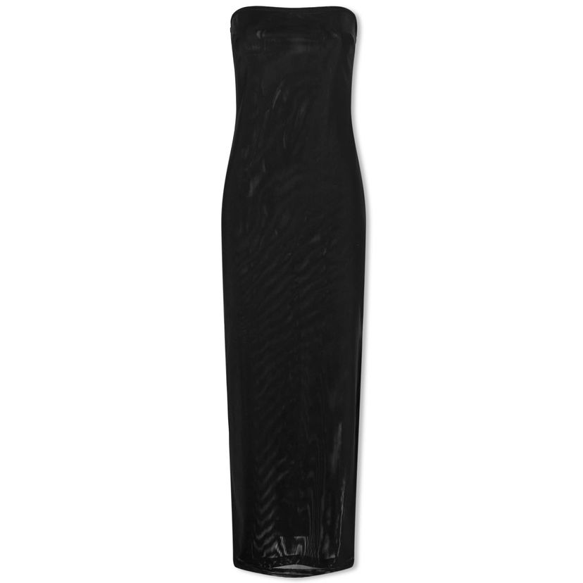 Haljina Miaou Miaou Lila Strapless Sheer Mesh Midi Dress, Size Large Crna | 5025PM3BLK