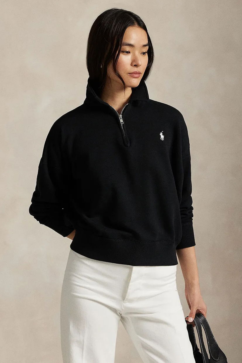 Dukserice Polo by Ralph Lauren Polo Ralph Lauren Half-Zip Fleece Sweatshirt Crna | 211971696