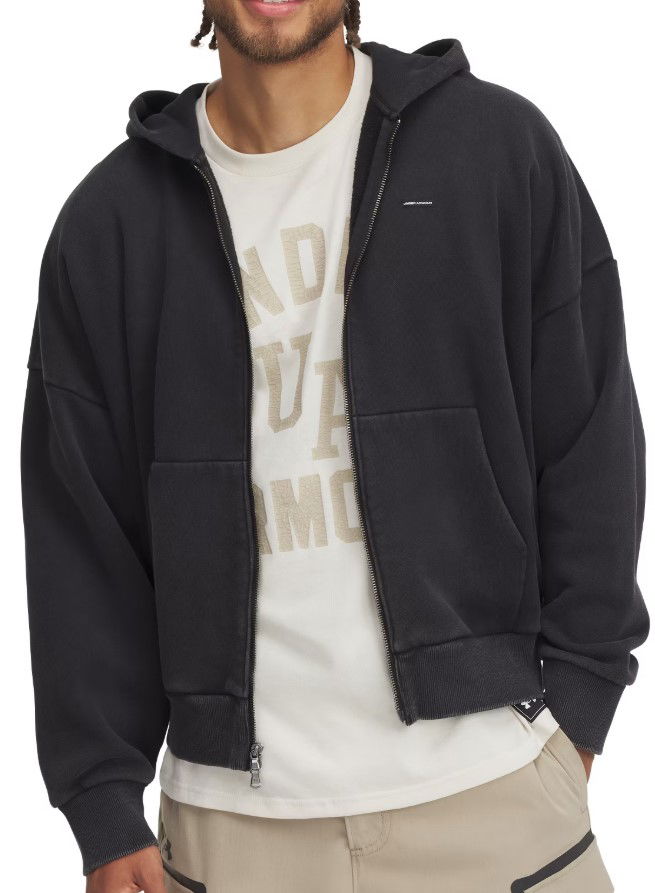 Dukserice Under Armour Under Armour Icon HWT Fleece Wash Full-Zip Hoodie Crna | 6000651-001