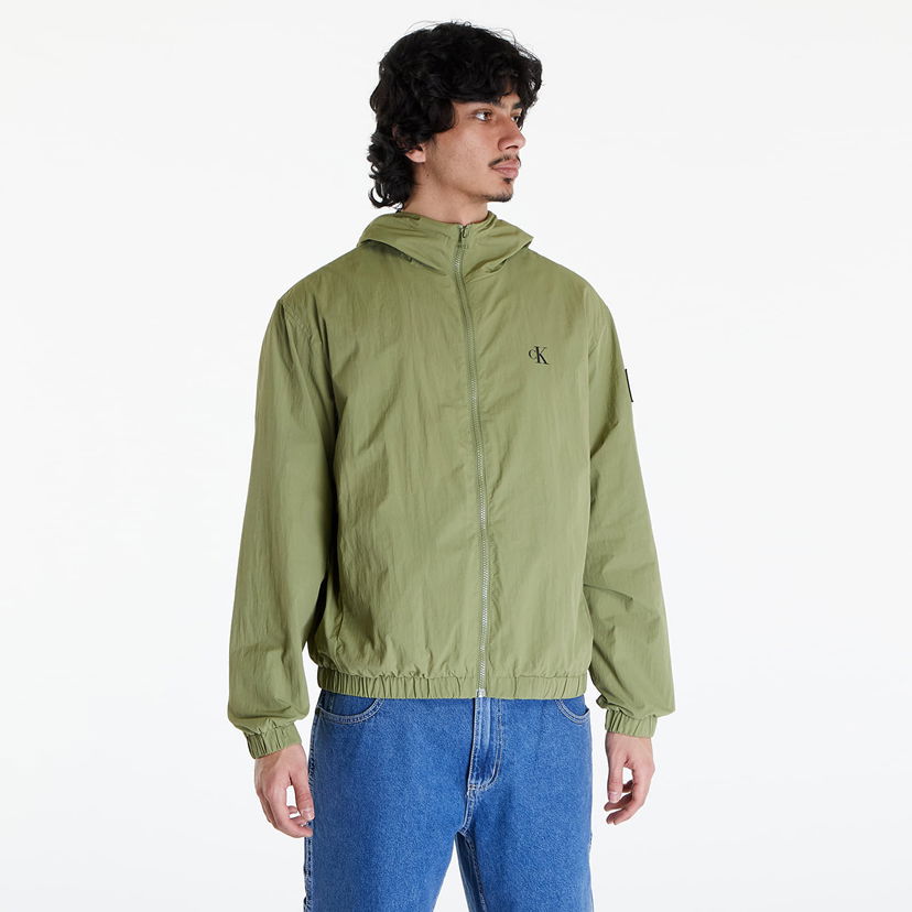 Vjetrovka CALVIN KLEIN Jeans Relaxed Hooded Windbreaker Dark Juniper Zelena | J30J325106 L9N