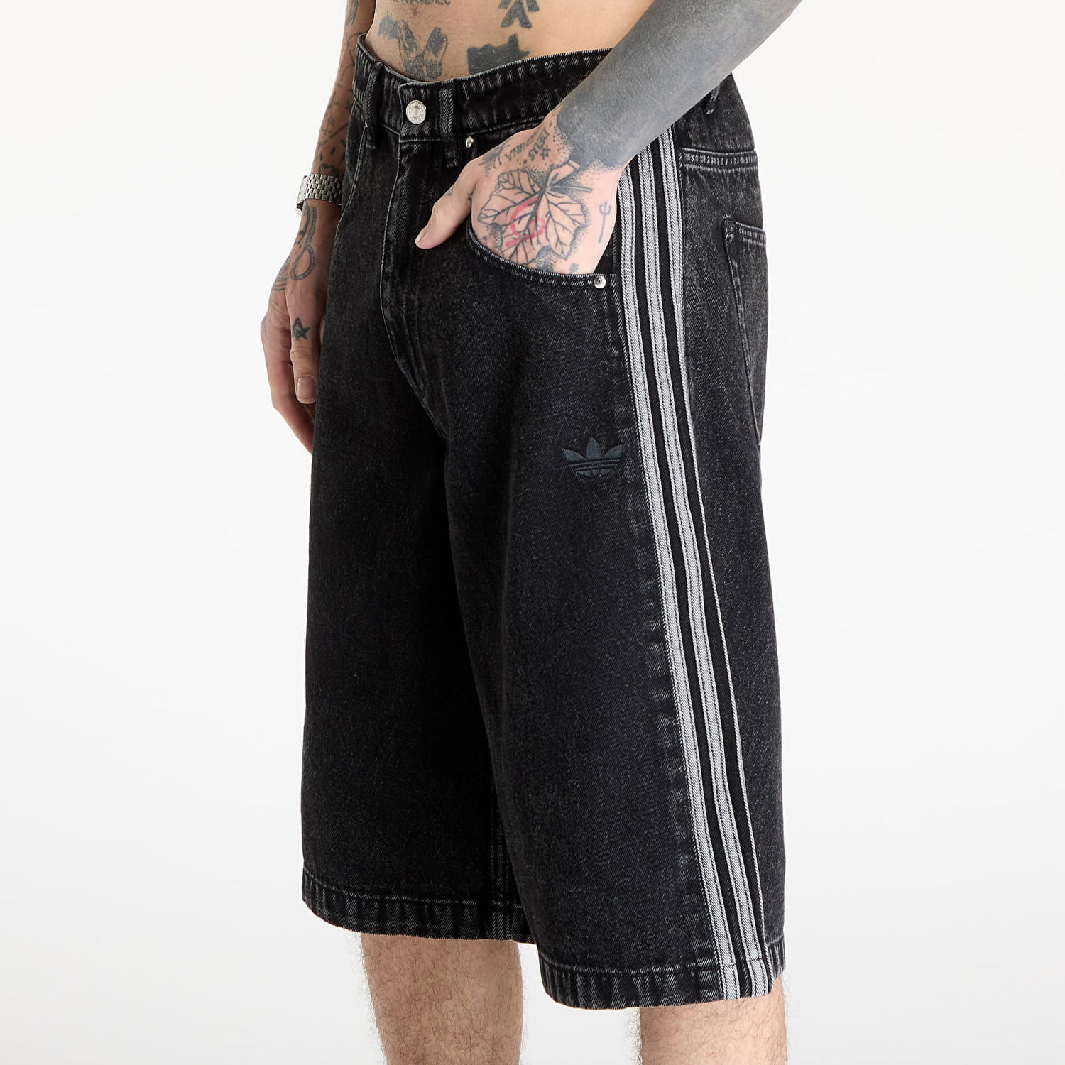 Kratke hlače adidas Originals Firebird Adicolor Denim Shorts Crna | JC6719, 1