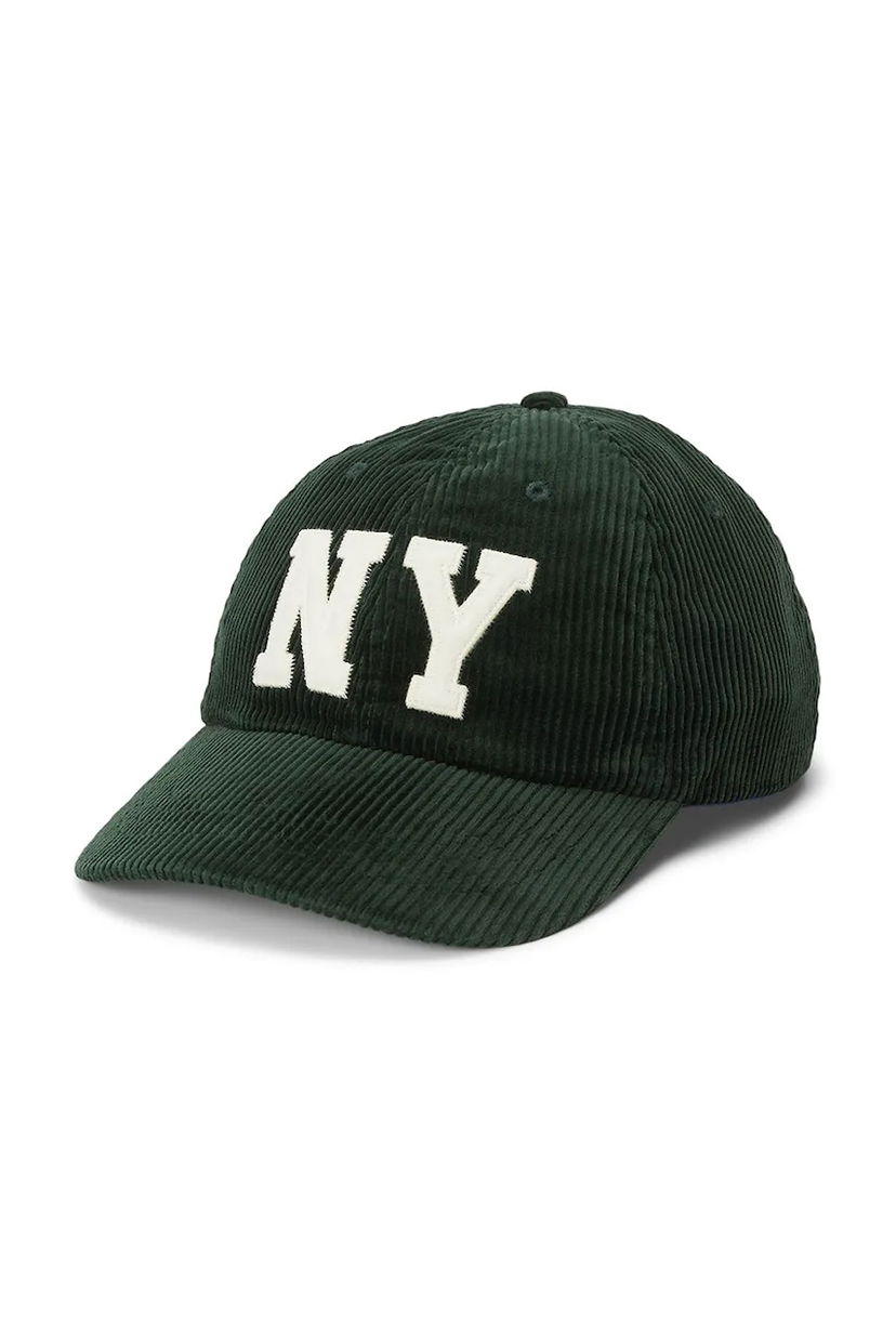 Kapa Polo by Ralph Lauren Corduroy Baseball Cap with NY Appliqué by Polo Ralph Lauren Zelena | 211A87348