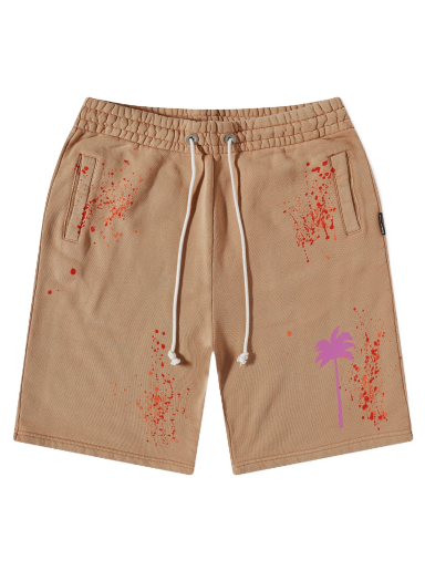 Kratke hlače Palm Angels Painted Logo Sweat Short Smeđa | PMCI010S23FLE0016235